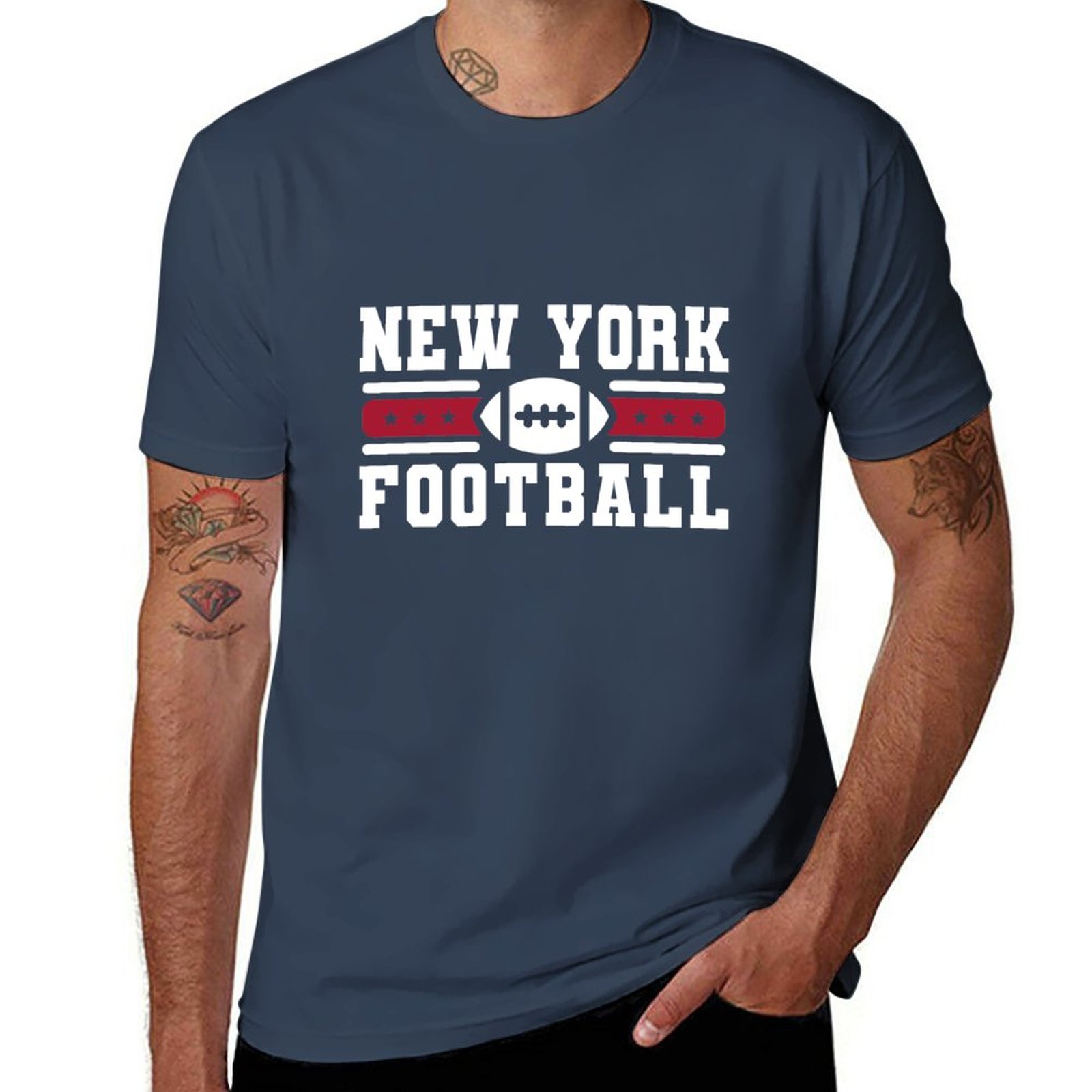 Men'S Fashion New York - Винтажная Спортивная футболка New York Football