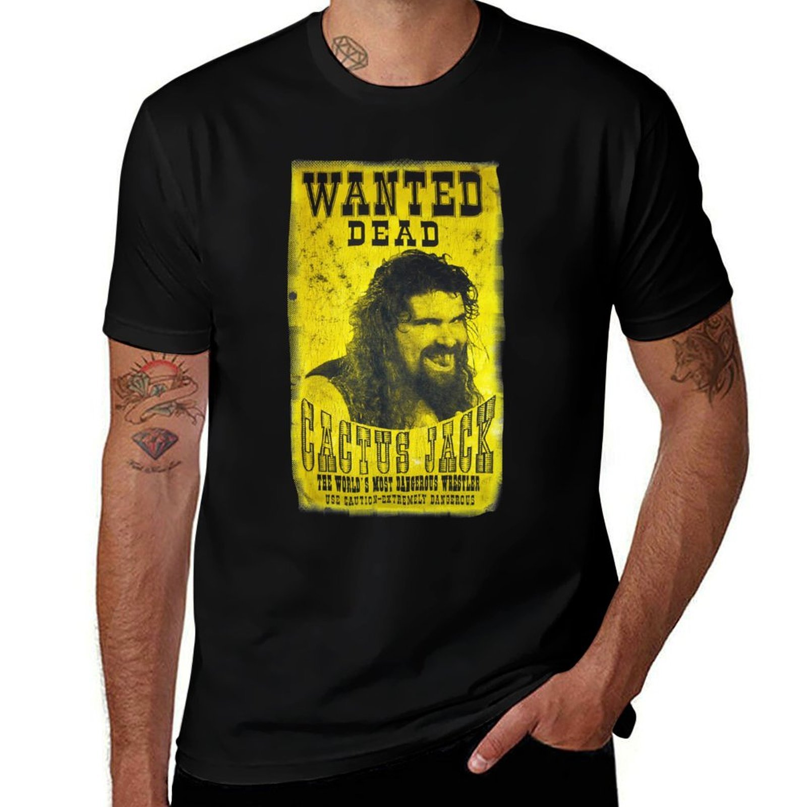 Poster Men Fashion - Футболка с плакатом «Кактус Джек», черная
