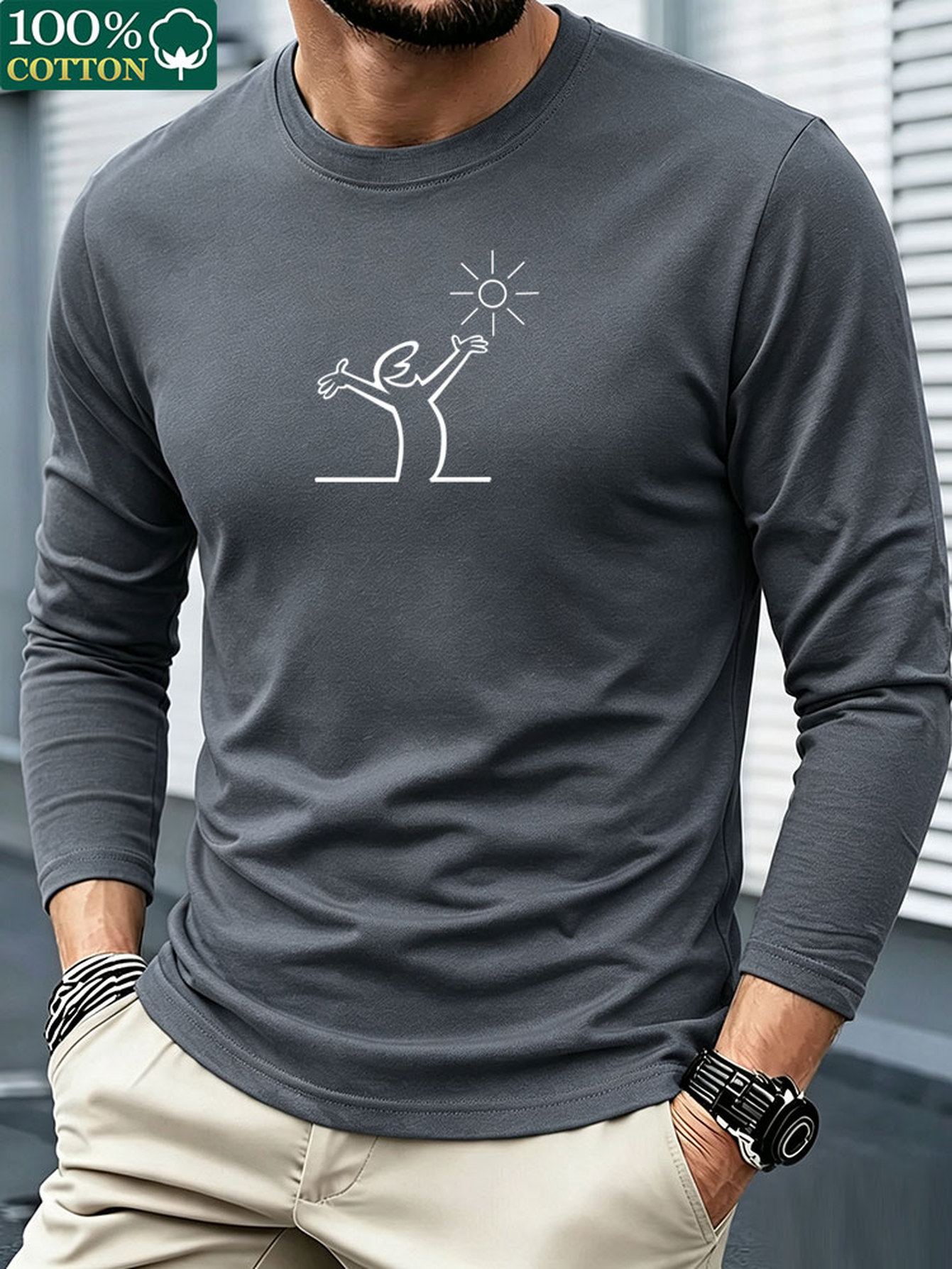 Мужская футболка с длинными ру – обзор и цена Mens Fashion Summer